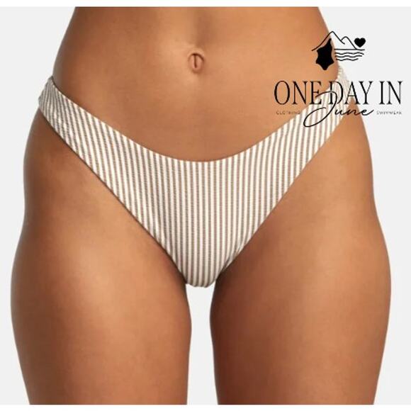 RVCA Striped Textured Bikini Bottom Size S - Picture 1 of 7